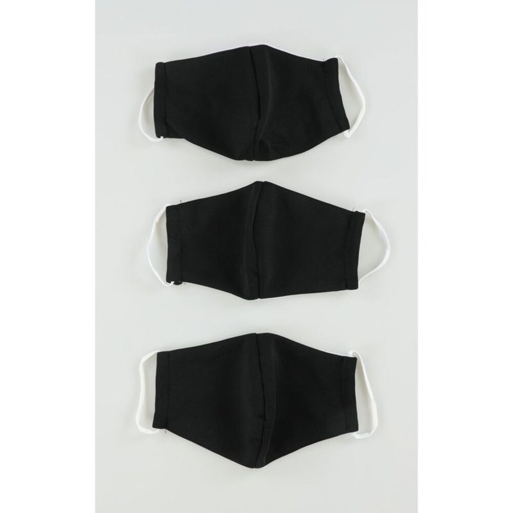 Tags Weekly Unisex-Adult 3 Piece Solid Face Mask, Black, One Size, DM